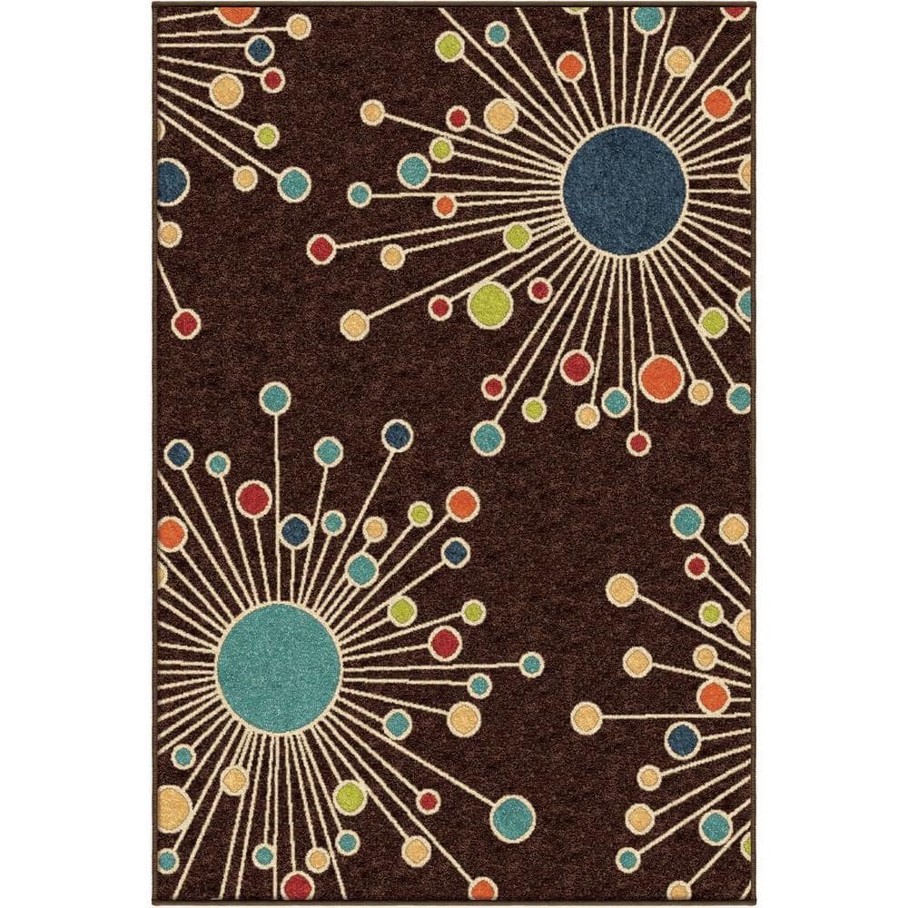 Revati Brown 4 ft. x 5 ft. Indoor/Outdoor Area Rug 302530 - The Home Depot