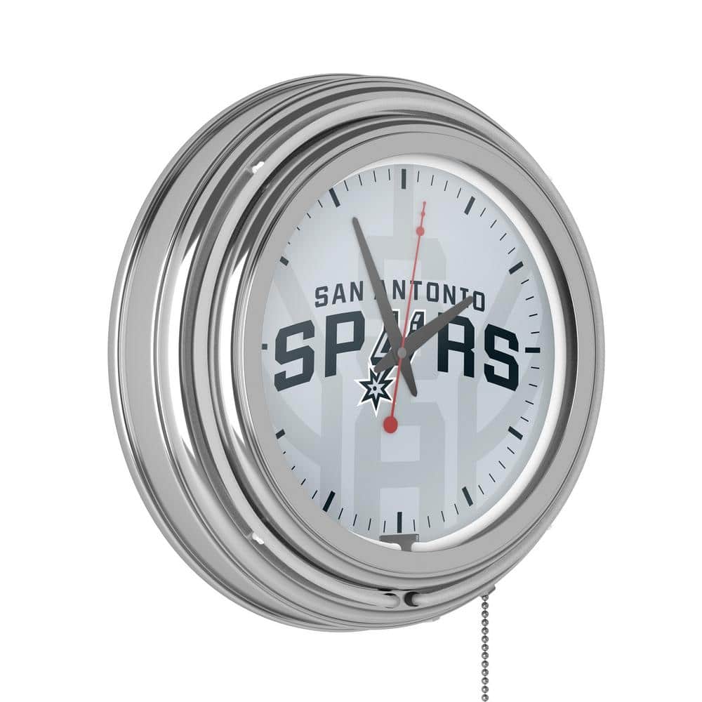 San Antonio Spurs White Fade Lighted Analog Neon Clock