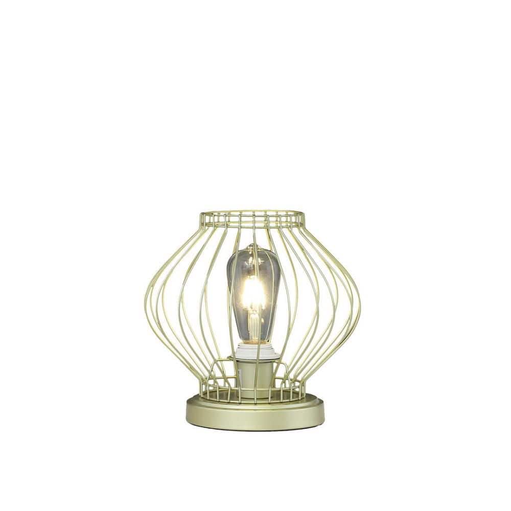 9 in. Gold Industrial Cage Uplight Table Lamp, Modern Farmhouse Accent Lighting for Shelves and Console Tables price history on PriceWatchPro