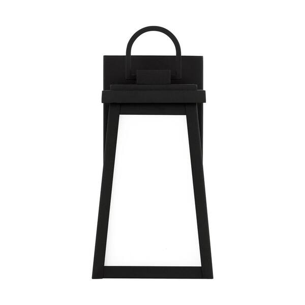 Generation Lighting - Studio Founders Small 1-Light Black Exterior Outdoor Wall Sconce,Clear and White Glass Panels Included, No Bulb Included
