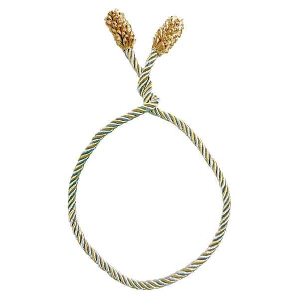 20 in. Gold and Silver Fabric Decorative Garland Twist Tie Wreath Hanger 6-pack