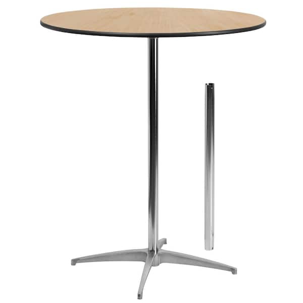 Carnegy Avenue Lars  42 in. H Natural Round Cocktail Table Seats 2 with Adjustable Height