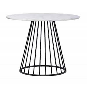Danielle Brown Black Wood 43 in. Pedestal Dining Table (Seats 4)
