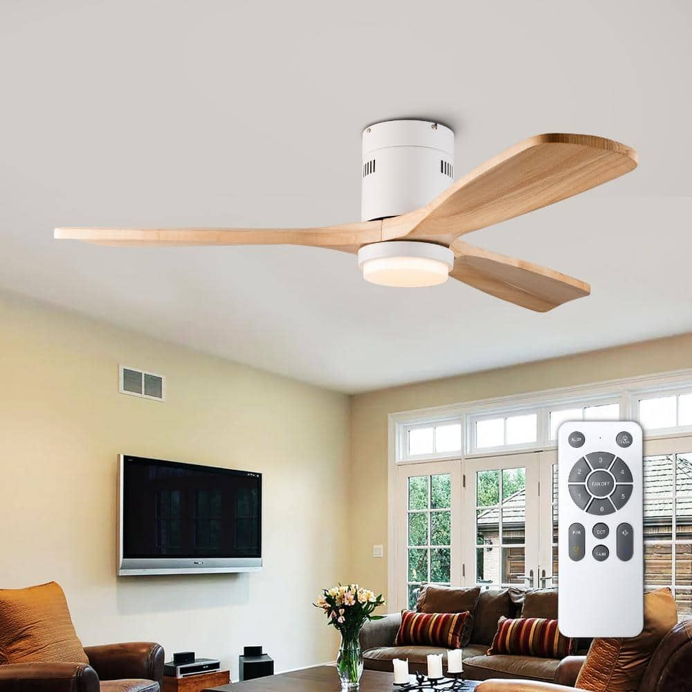 52 in. Low Profile Flush Mount Reversible Ceiling fan with Light and Remote Control, Dimmable, Noiseless price history on PriceWatchPro