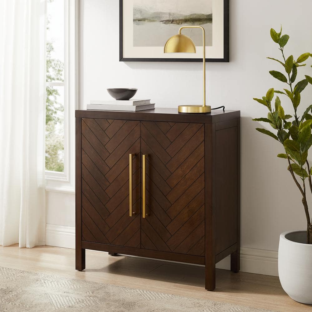 Darcy Dark Brown Medium Wood Accent Cabinet with Adjustable Shelving