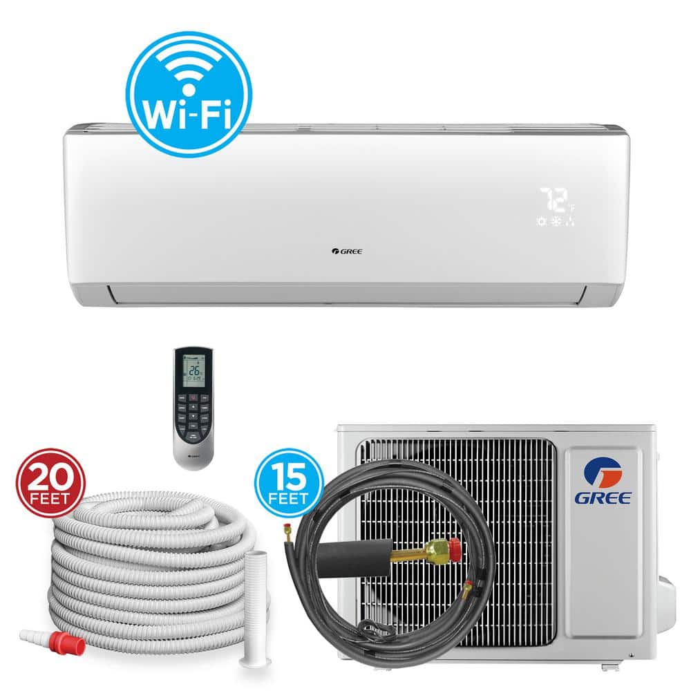 GREE LIVO 36,000 BTU 3 Ton 18 SEER Smart Home Wi-Fi Ductless Mini Split Air Conditioner with Heat Pump - 230/208V, White -  LIVS36HP230V1AK