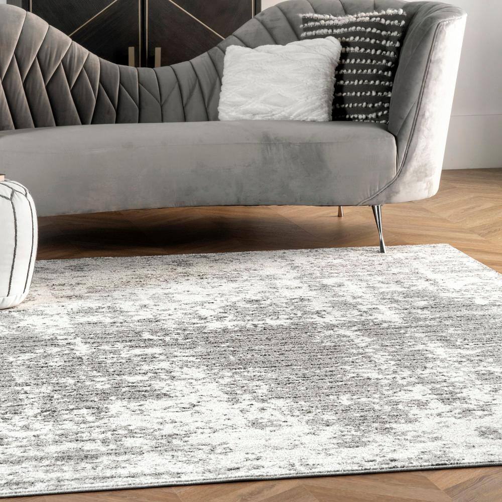 Deedra Gray Abstract Non-slip Synthetic Area Rug