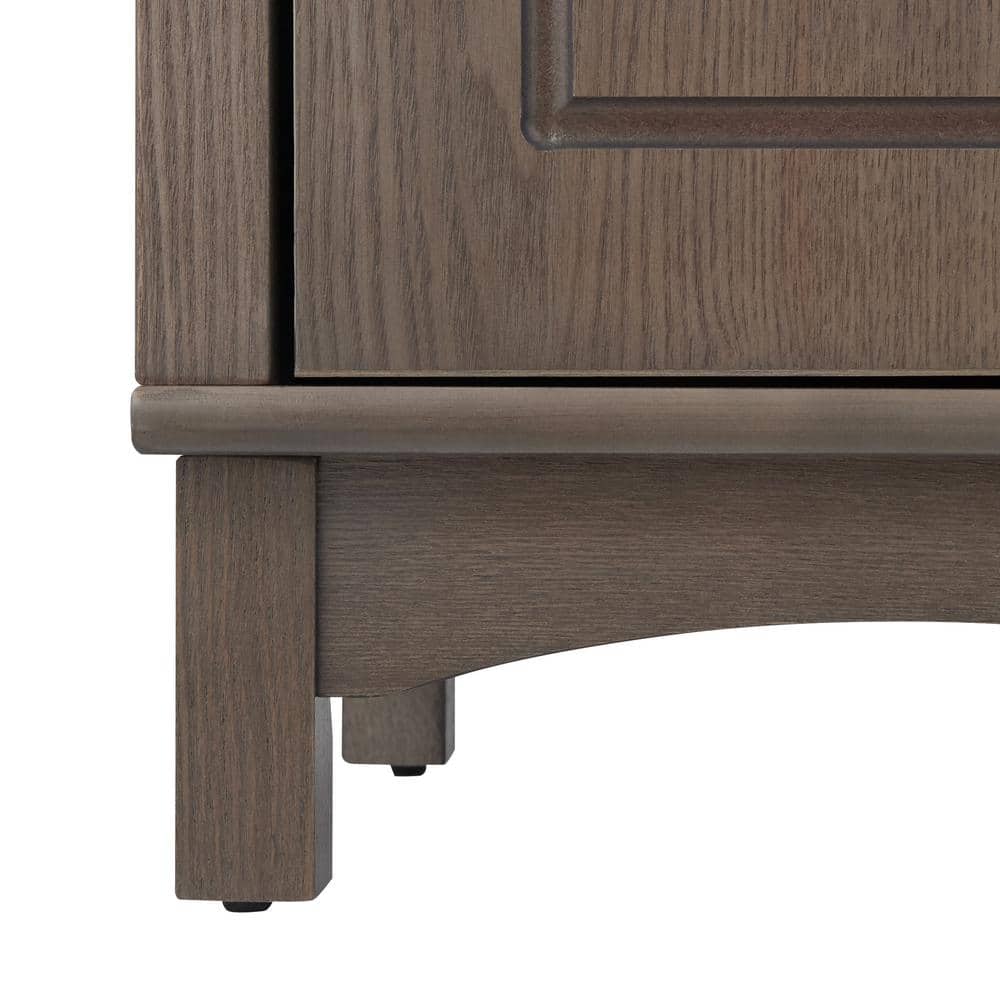 Modern Farmhouse Black Wooden Linen Tower with Adjustable Shelving