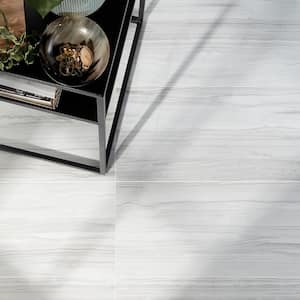 Saroshi Luminus White 11.81 in. x 23.62 in. Polished Porcelain Floor and Wall Tile (15.5 sq. ft./Case)