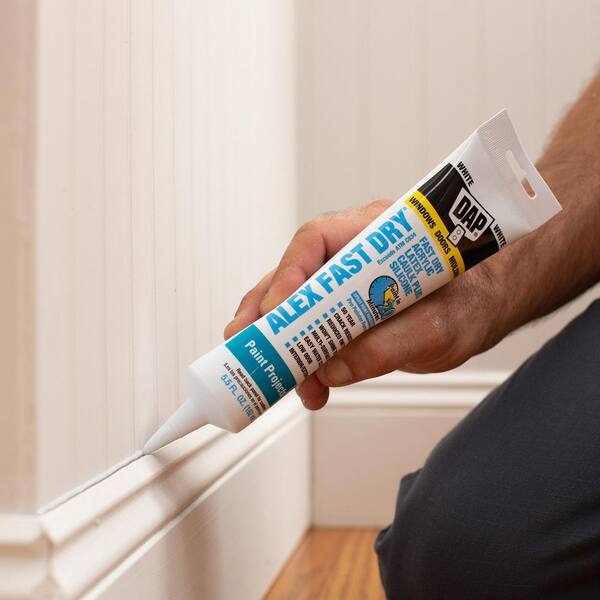 Dap Alex Fast Dry 5 Oz White Acrylic Latex Plus Silicone Caulk 18436 The