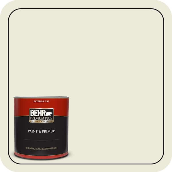 BEHR PREMIUM PLUS 1 qt. Home Decorators Collection #HDC-CT-27 Swiss Cream Flat Exterior Paint & Primer