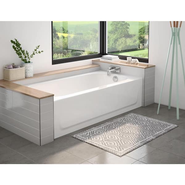 Mauicast 60 in. x 30 in. Rectangular Alcove Soaking Bathtub with Right Drain in White