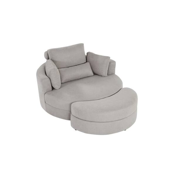 Turner cuddler swivel outlet chair with storage ottoman