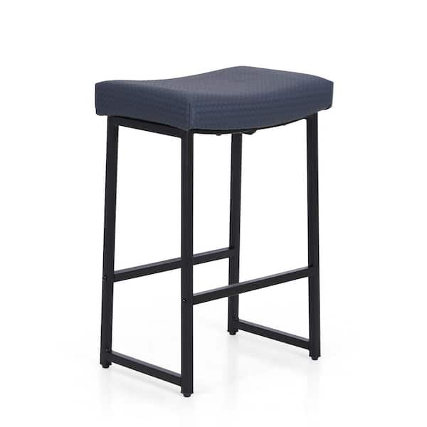 navy blue backless bar stools