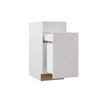 Designer Series Edgeley Assembled 15x34.5x23.75 in. Pull Out Trash Can Base Kitchen Cabinet in Glacier