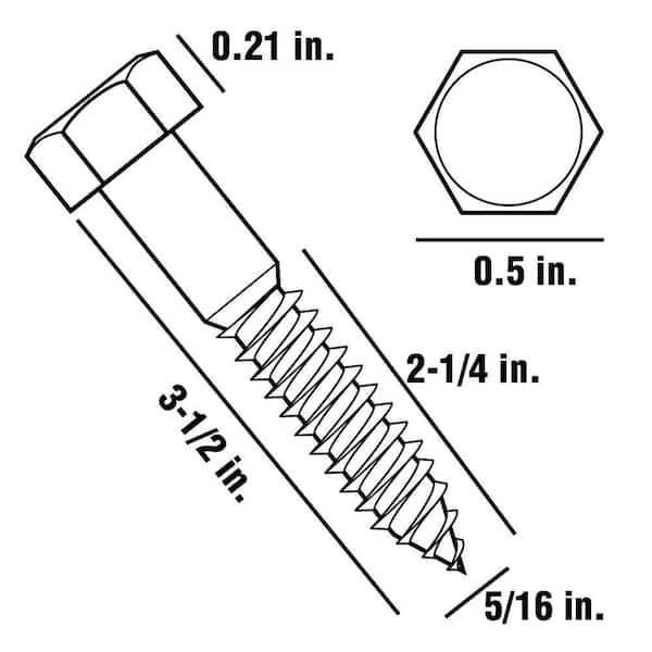 12 Lag Bolts 100 Hex Head Lag Bolts – 5/16 X 3 1/2 Inch Hot Galvanized Wood Screws For Heavy Duty Use 5 16 Lag Bolt
