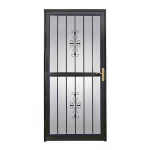 30 in. x 80 in. 301 Series Black Prehung Guardian Steel Security Door