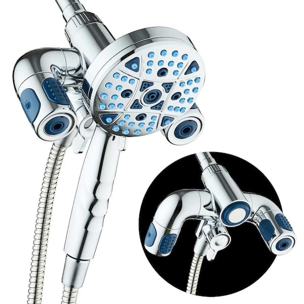 208-Spray Wall Mount Magnetic Shower Head Combo with Adjustable Arms 2.5 GPM in Chrome