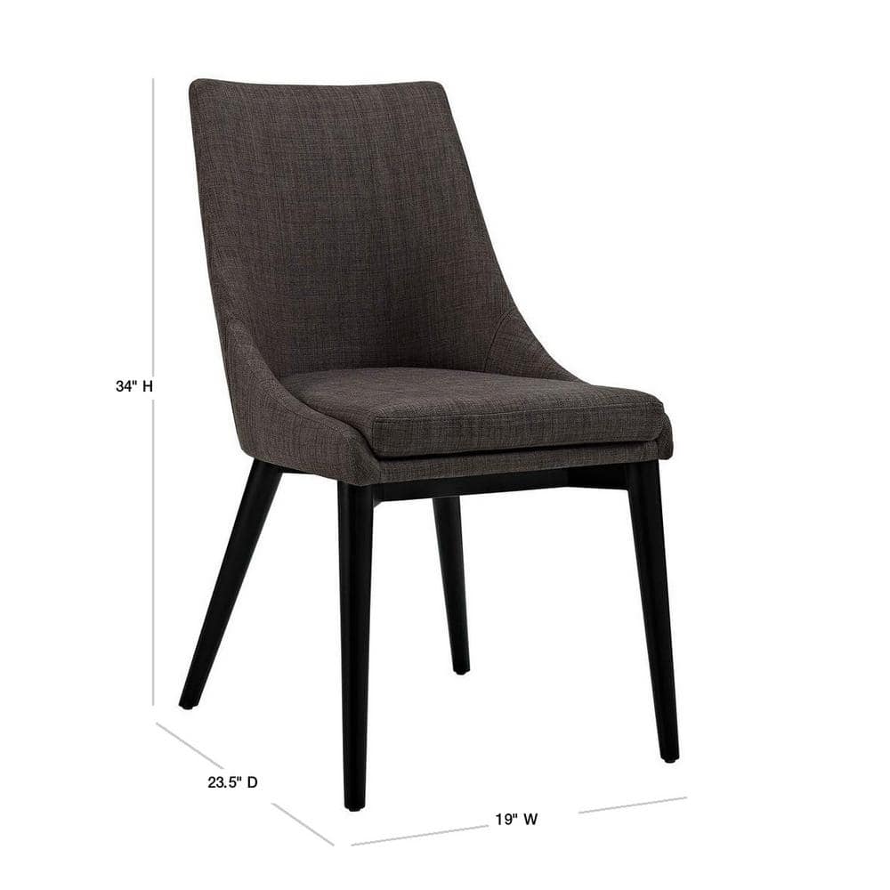 Sleek Viscount Brown Upholstered Side Chair with Tapered Legs