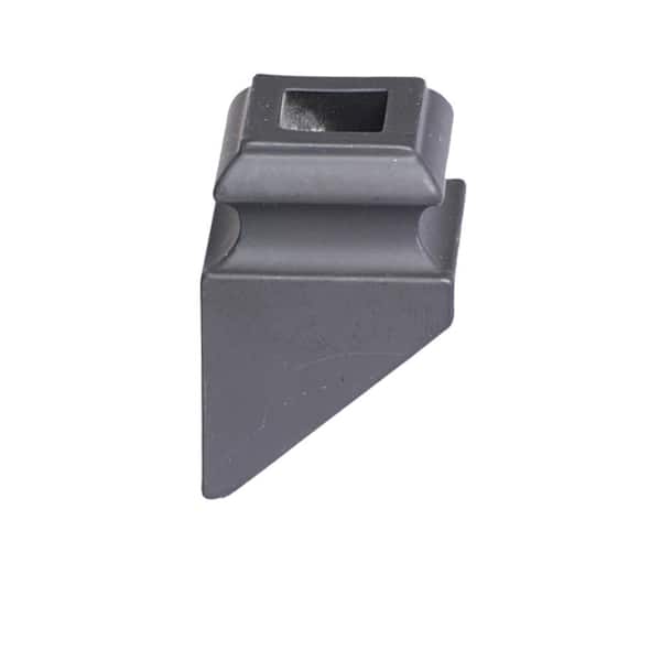HOUSE OF FORGINGS Square Hole 1.3125 in. Aluminum Angled Shoe Baluster Shoe Satin Black