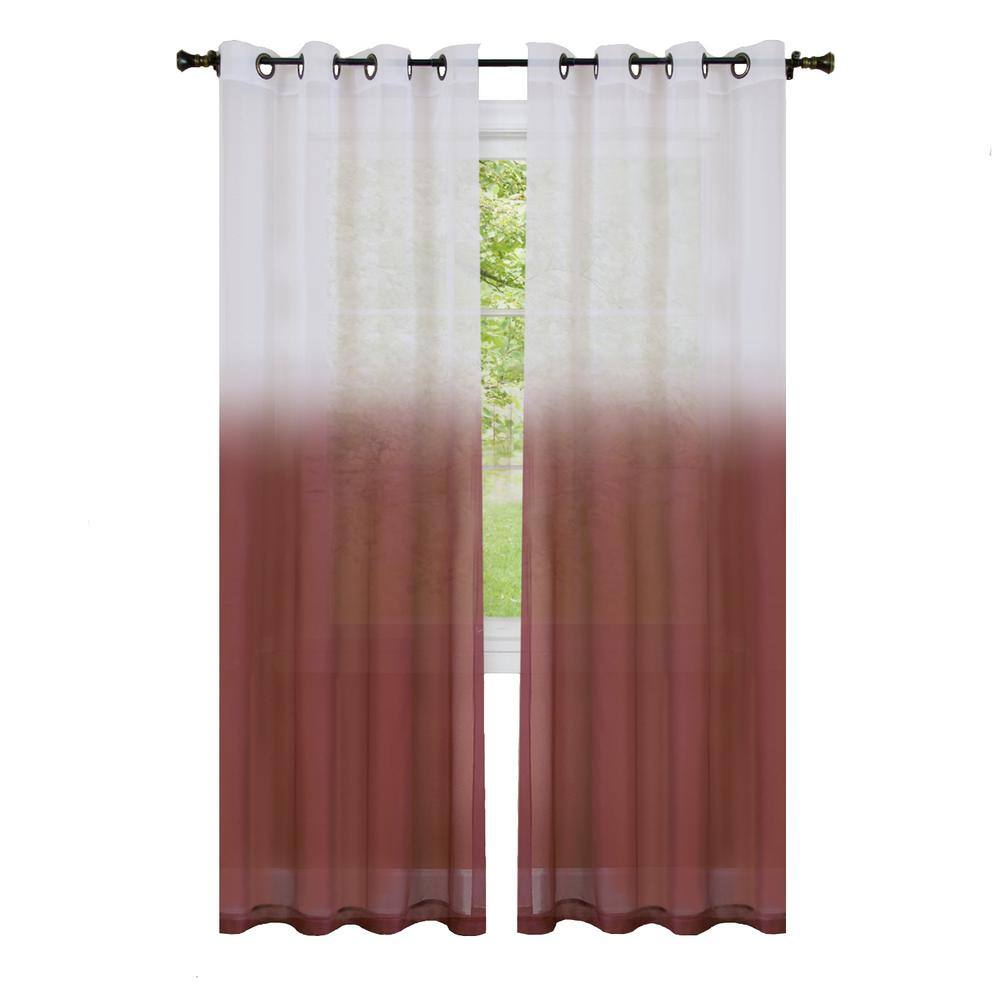 63-Inch Blue Ombre Sheer Polyester Grommet Window Panel