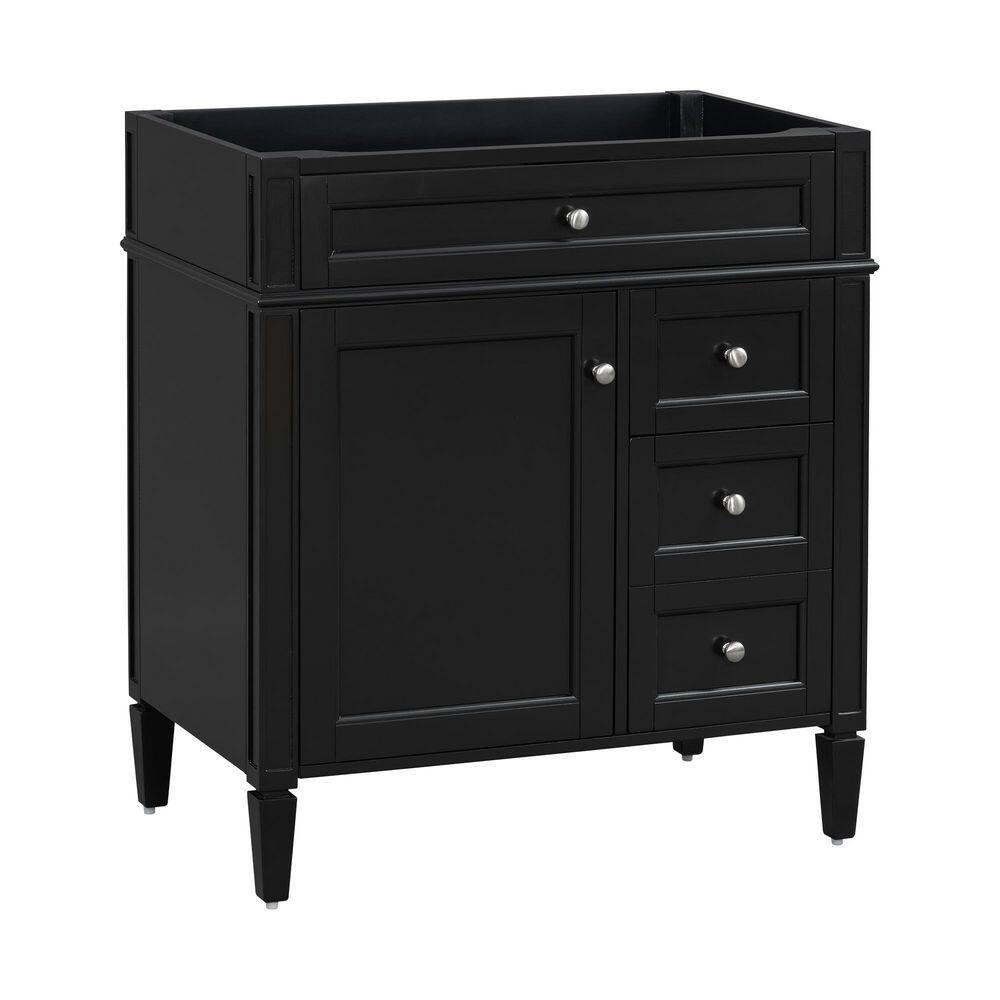 29.3 in. W x 18 in. D x 33 in. H Modern Bath Vanity Cabinet without Top with Tip-Out Drawer & Adjustable Shelf in Black
