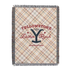 Yellowstone Bozeman Plaid Tapestry Throw