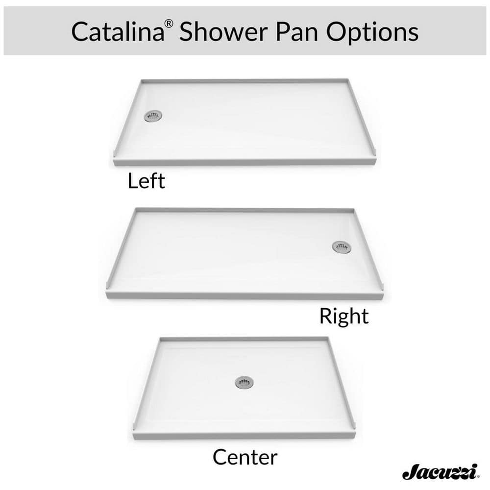 60" White Acrylic Single Threshold Rectangle Shower Base