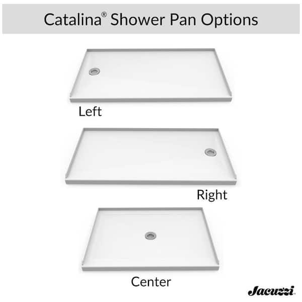 JACUZZI 60 in. x 36 in. Center Drain 2 in. Shower Base in White SR