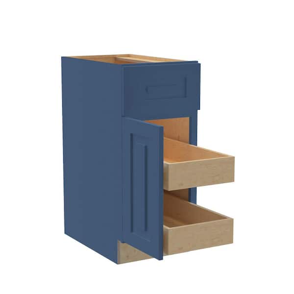 Home Decorators Collection Grayson 15 in. W x 24 in. D x 34.5 in. H Assembled Plywood Base Kitchen Cabinet in Mythic Blue with 2ROT Soft Close LH