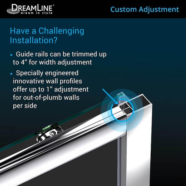 DreamLine Infinity-Z 30 in. x 60 in. Semi-Frameless Sliding