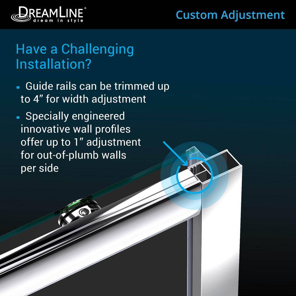 Infinity-Z 60" x 30" Frameless Sliding Shower Kit with Brushed Nickel Finish