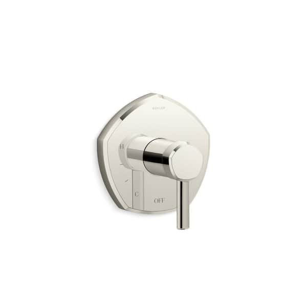 KOHLER Occasion Lever 1-Handle Tub and Shower Faucet Trim in Vibrant Polished Nickel with Pressure-balancing Technology