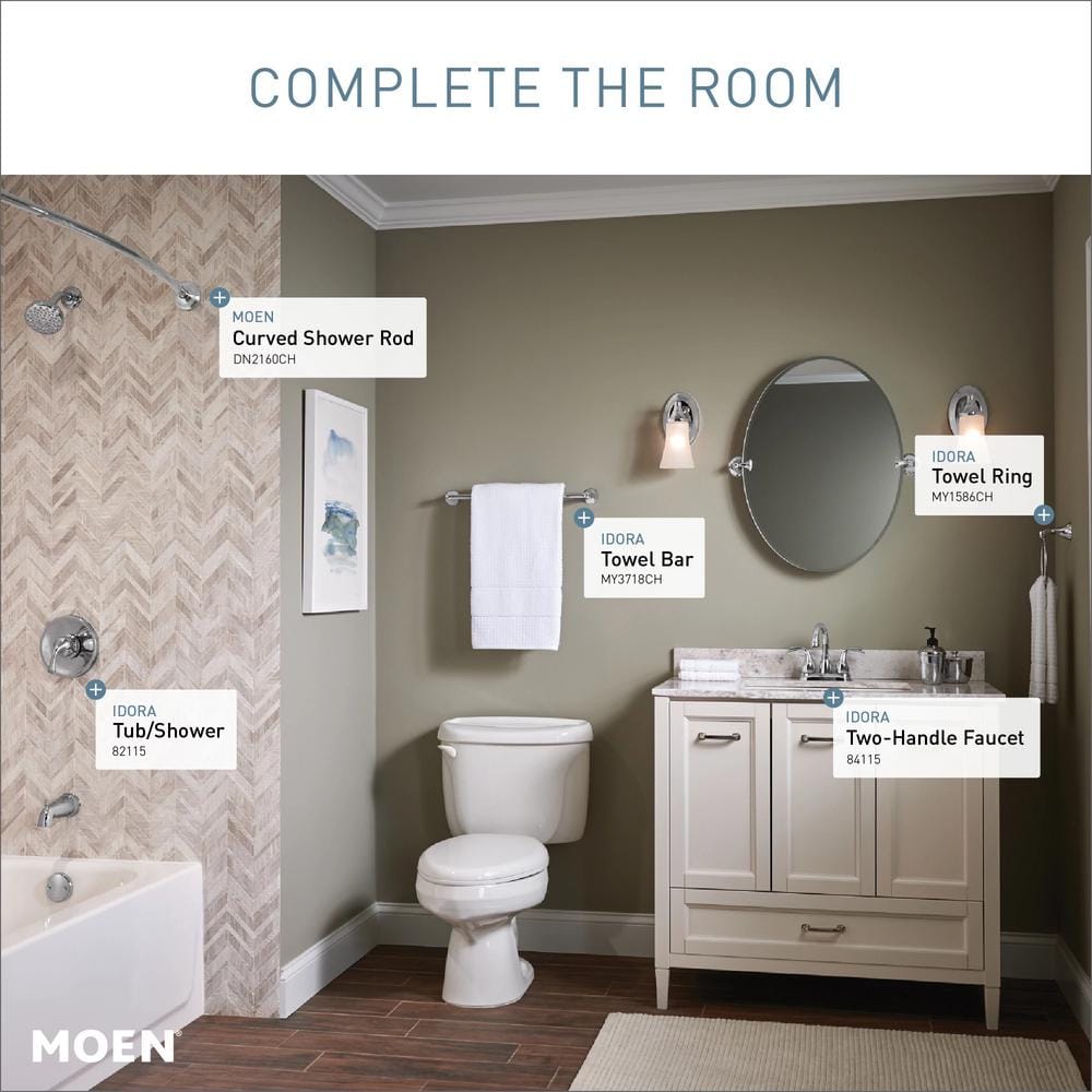 Elegant Idora High Arc Chrome Centerset Bathroom Faucet with Drain Assembly