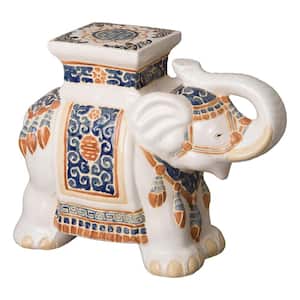 Elephant Beige Ceramic Indoor/Outdoor Garden Stool