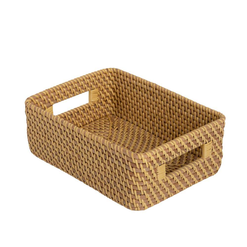 Handwoven Natural Wicker Lidded Laundry Hamper Set