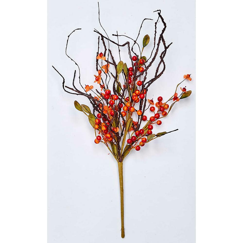 21 in. Fall Berry Twig Bush (2-Set)