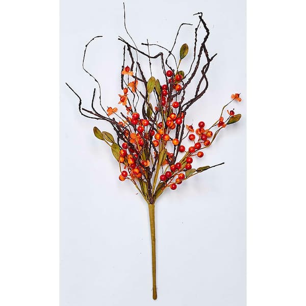Unbranded 21 in. Fall Berry Twig Bush (2-Set)