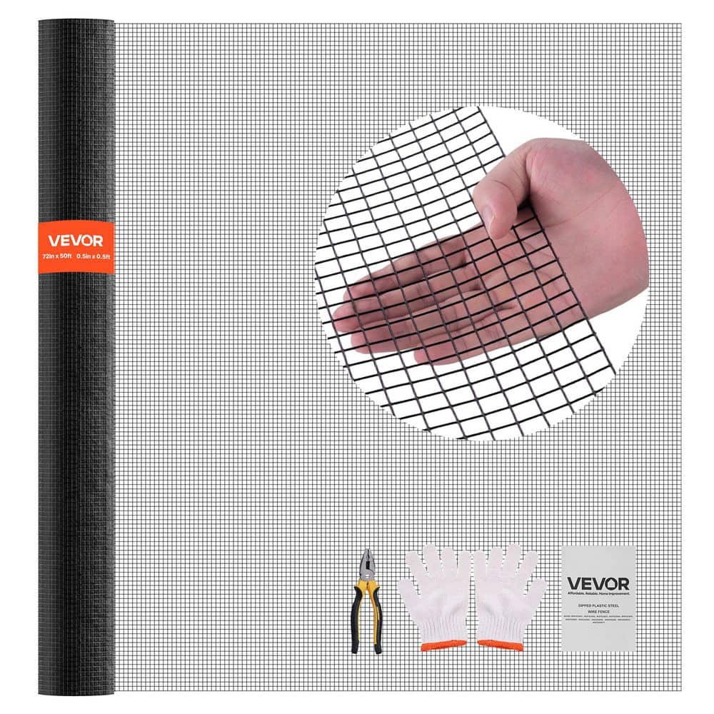 Hardware Cloth, 72 in. W x 0.04 in. H Black Vinyl Free Standing Garden Galvanized 1 (Pack)-50 ft. L, Wire Mesh Fencing price history on PriceWatchPro
