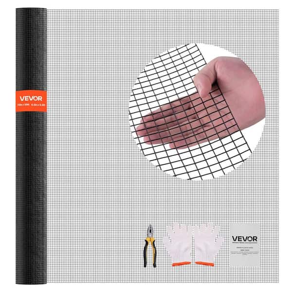 Hardware Cloth, 72 in. W x 0.04 in. H Black Vinyl Free Standing Garden Galvanized 1 (Pack)-50 ft. L, Wire Mesh Fencing