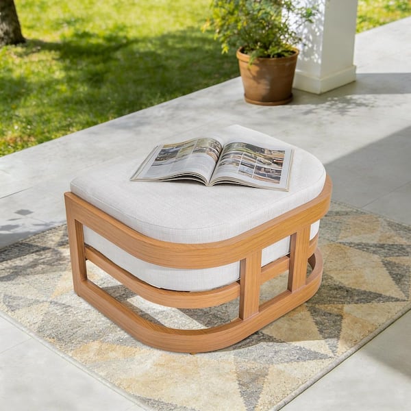 Sereno Aluminum Outdoor Ottoman with Cushion