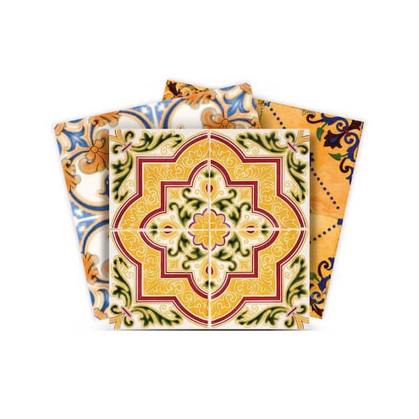 MI ALMA Yellow, Red and Green H71 7 in. x 7 in. Vinyl Peel and Stick Tile (24-Tiles, 8.17 sq.ft./Pack)