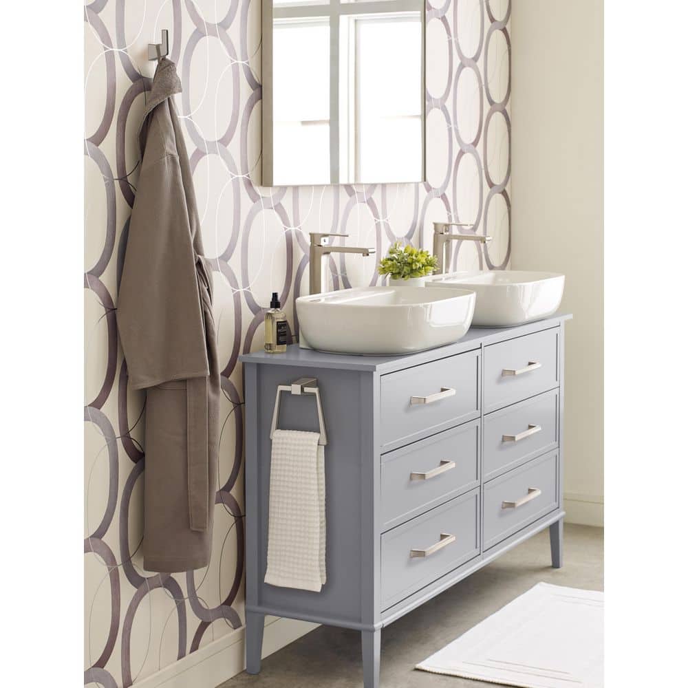 Brushed Nickel Single Prong Modern Robe Hook