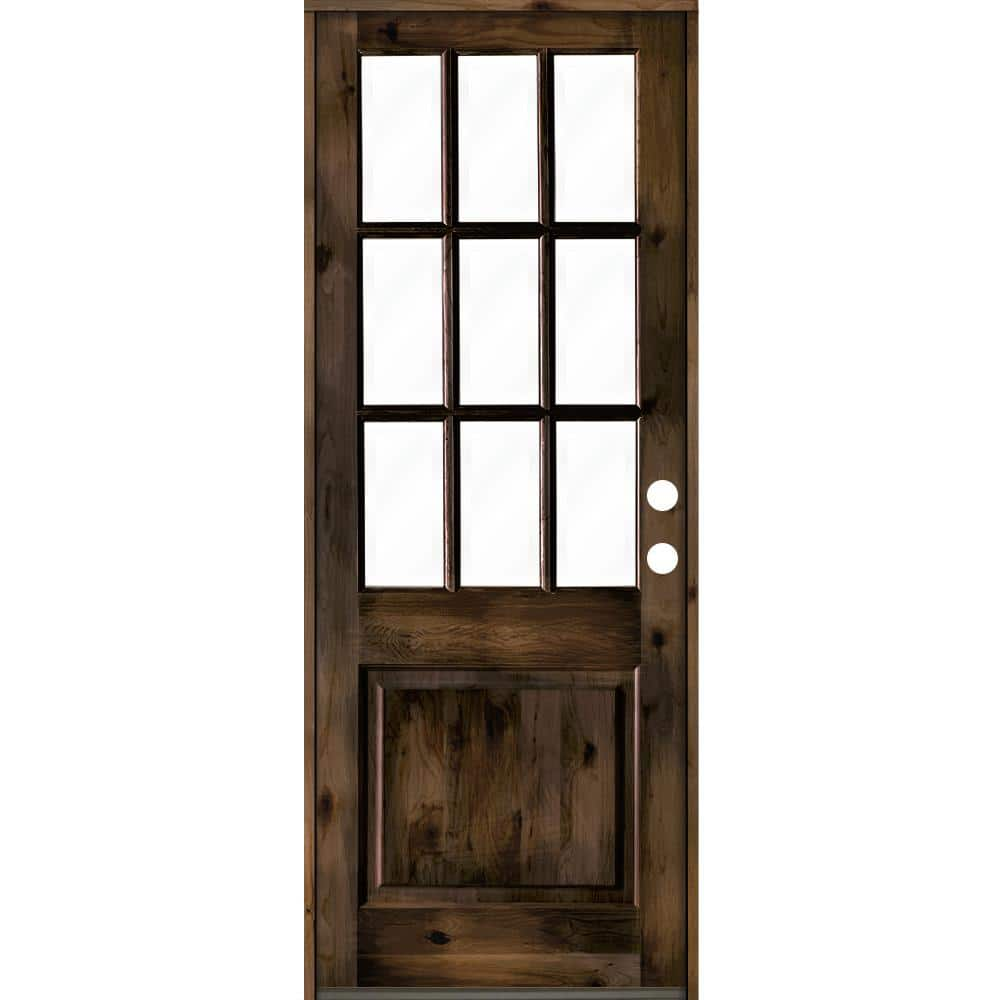 Krosswood Doors 44 in. x 96 in. Mediterranean Alder Sq Clear Low-E  Unfinished Wood Right-Hand Prehung Front Door with Left Half Sidelite  PHED.KA.300V.26.80.134.RH-M1-1.1LSL - The Home Depot