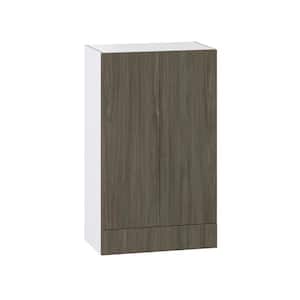 J COLLECTION 24 in. W x 40 in. H x 14 in. D Medora Textured Slab Walnut Assembled Wall Diagonal Corner Kitchen Cabinet