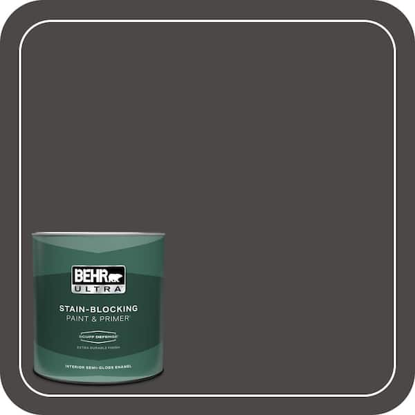 BEHR ULTRA 1 qt. Home Decorators Collection #HDC-CL-14A Warm Onyx Extra Durable Semi-Gloss Enamel Interior Paint & Primer