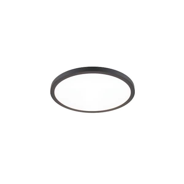 WAC LIMITED Round 11 in. 1-Light Black LED Flush Mount 3000K
