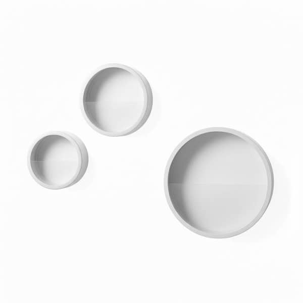 3 Pack Set Modern Round Glass and Metal Wall Planter