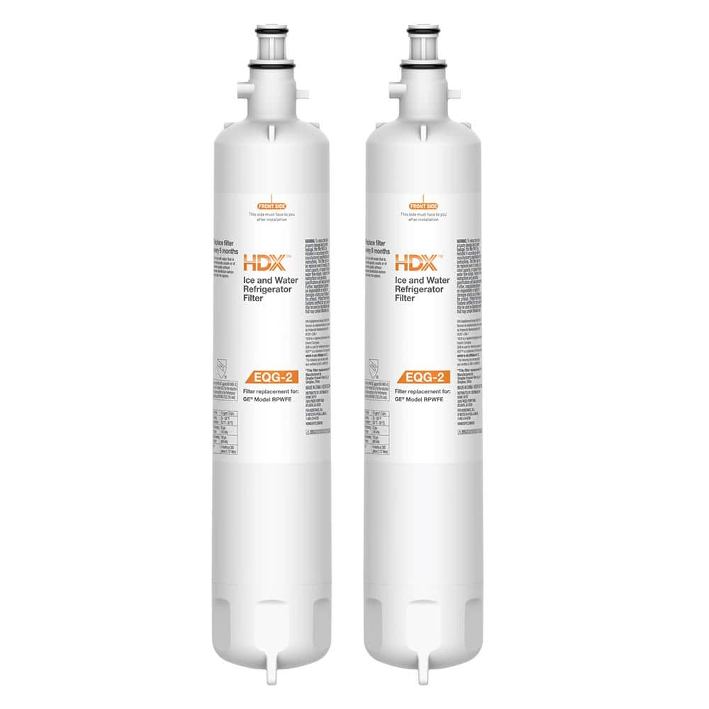 EQG-2 Premium Refrigerator Water Filter Replacement for GE RPWFE (2-Pack) -  HDX, EFF-6019C-2