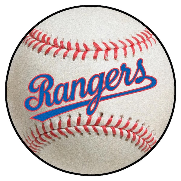 FANMATS Texas Rangers White 2 ft. x 2 ft. Round Baseball Area Rug
